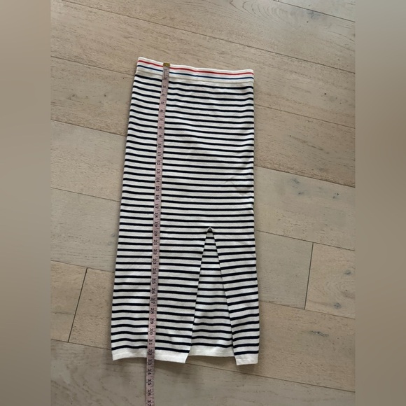 KULE x Anthropologie Dee Knit White Blue Striped Nautical Pencil Tube Maxi M - Picture 12 of 12